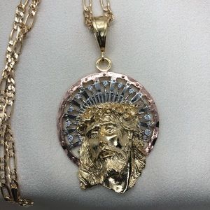 18k Gold Filled Jesus Men Necklace